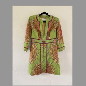 Andrea Becker Linen Jackets and Coats Size 4 Color: Green/Multi